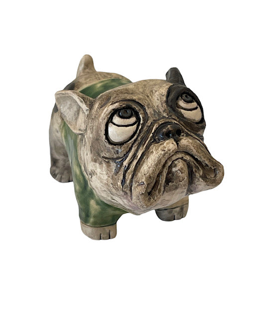 Bulldog in green by Sephia